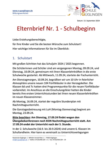 Elternbrief 1